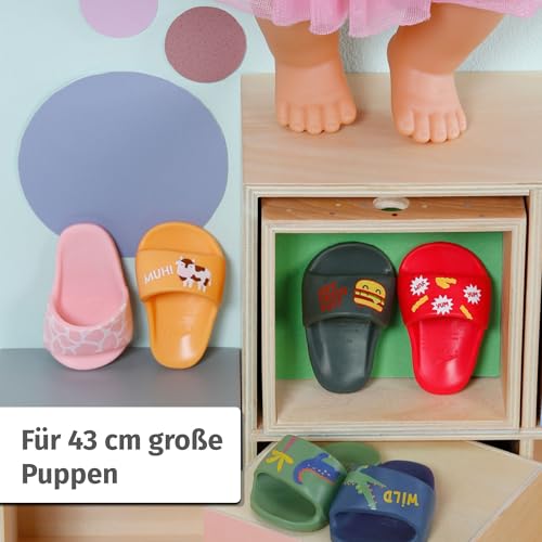 BABY born Schlappen, Bunte Schlappen für 43cm Puppen, 836811 Zapf Creation