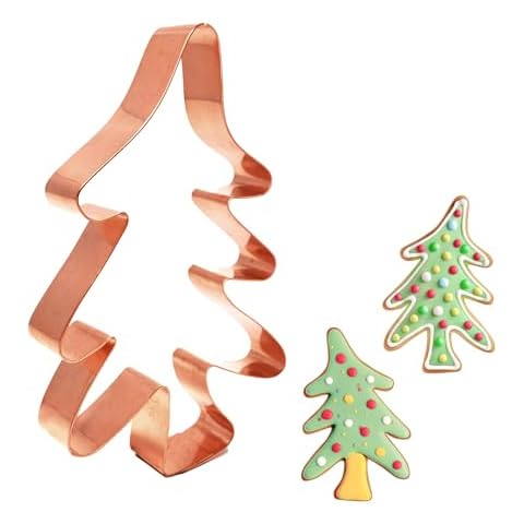 Handmade Christmas Tree Cookie Cutter 5 Inch Copper USA Made for Holiday Baking, Festive Crafts, and Eco-Friendly Gifts Cover