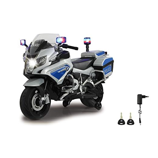 Jamara 460335 - Ride-on Motocicleta BMW R1200 RT-Police 12V – Sirena, Motor potente