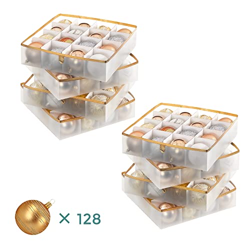 Boîte de rangement pour décorations de Noël SONGMICS 128 compartiments modulaires semi-transparent