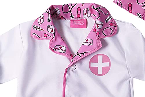 Bata y máscara de doctor para niños rosa y blanco de 2-4 años miniatura 7