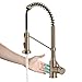 KRAUS Bolden Touchless Sensor Commercial Pull-Down Single Handle 18-Inch Kitchen Faucet in Spot Free Antique Champagne Bronze, KSF-1610SFACB