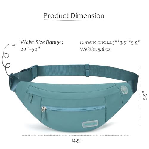 Image of Crossbody Belt Bags Sling Fanny Pack for Men with 4-Zipper Pockets Gifts for Enjoy Sports Festival Workout Traveling Running,Dark Green
