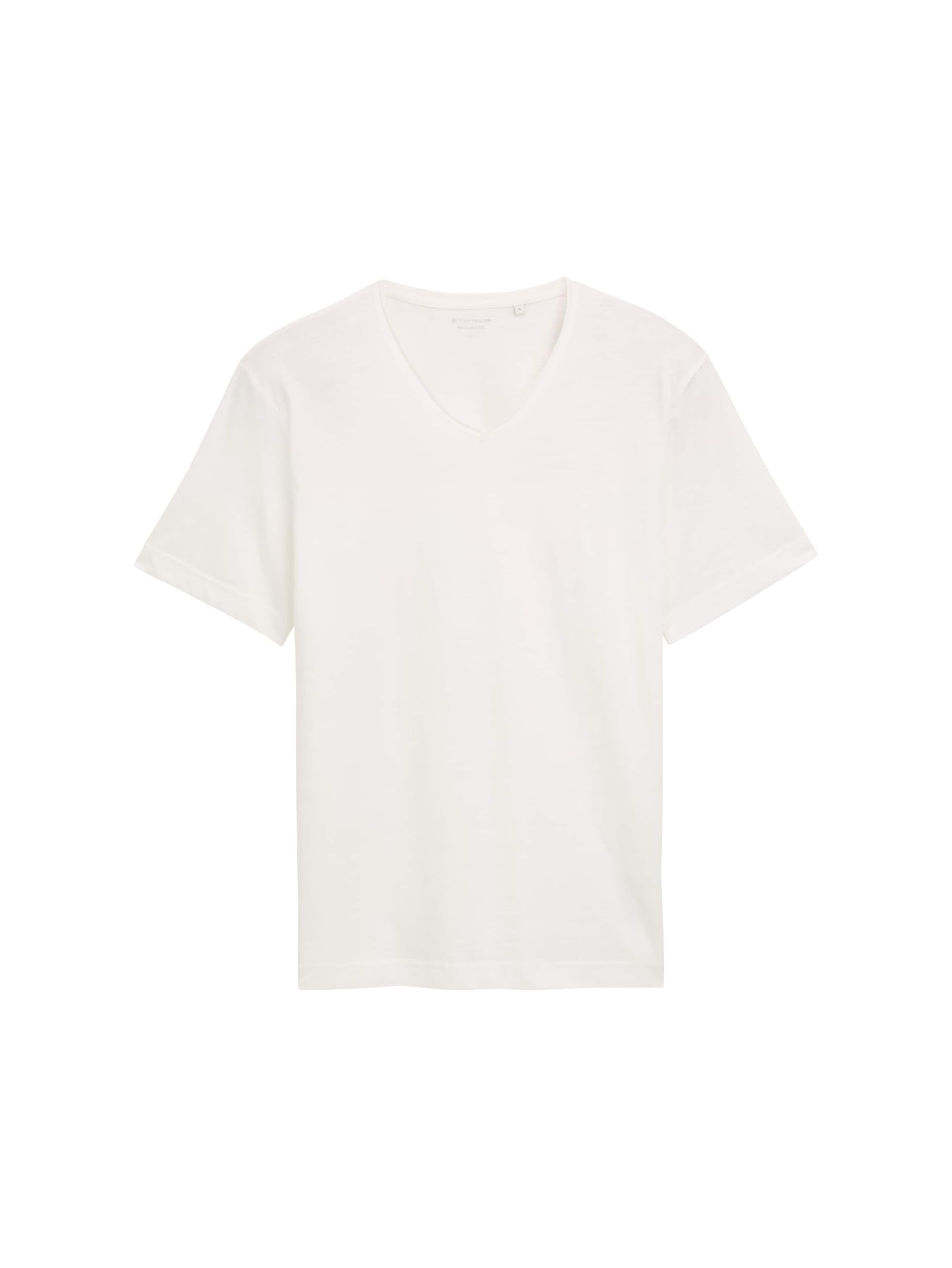 TOM TAILOR Herren Basic T-Shirt mit V-Ausschnitt
