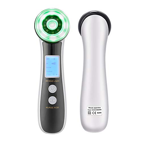Preisvergleich Produktbild Schönheitsgerät, 4 in 1Facial Beauty Machine, Lichte LED Therapie Schönheitsgerät Mikrovibrations Hautstraffungs Gesichts Maschinen Beauty Device für Körper und Gesicht Hautpflege(Schwarz-Weiss)