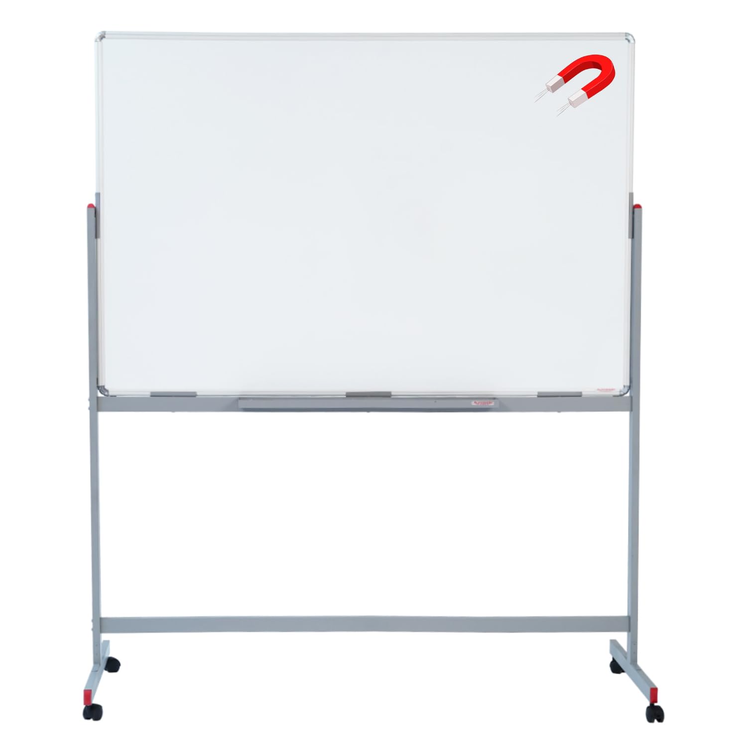 ALKOSIGN Magnetic White Board + Fixed Stand for Writing Boards (3 x 2 Feet) | Rein Coated Surface Whiteboard, Stand with Wheels, for School College Conference Rooms Training Centers etc-image-4