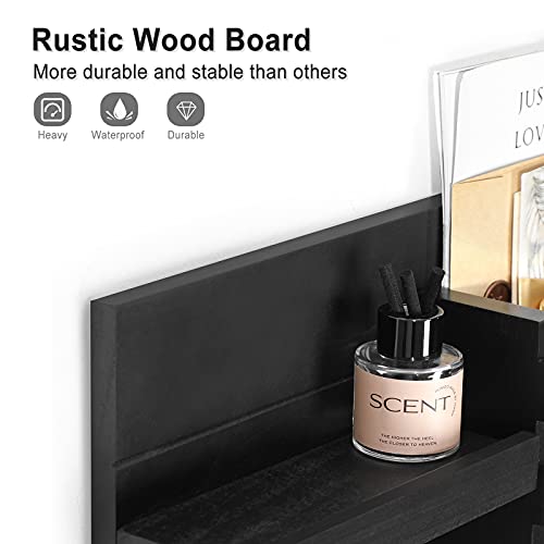 Mail Organizer for Wall Mount – Key Holder with Shelf Includes Letter Holder and Hooks for Coats, Dog Leashes – Rustic Wood with Flush Mounting Hardware (16.5” x 8.7” x 3.5”) - Image 3