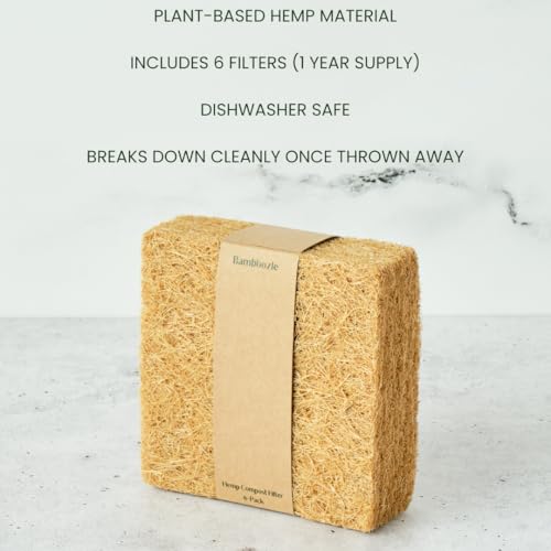 Bamboozle - Plant-Based Filter Set for Your Composter | Set of 6 Filters for The Bamboozle Compost Bin | One Year of Filters | Dishwasher Safe