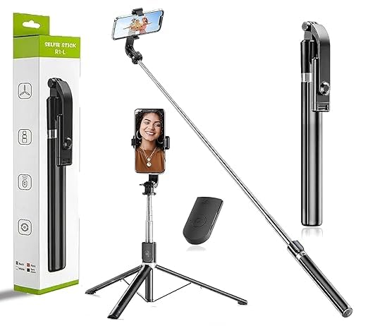 USTINE 67-Inch / 170CM Long Selfie Stick Tripod Stand with Wireless Bluetooth Remote & 360° Rotation | Extendable Tripod for GoPro & Camera | Travel Vlogging Stand Compatible with iPhone & Androids-image-39