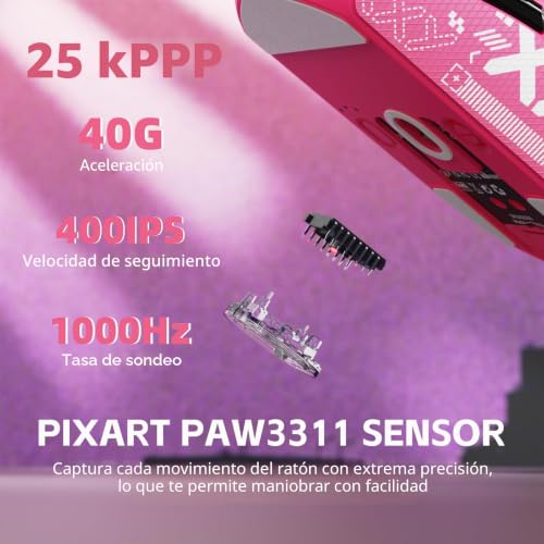 Ratón inalámbrico para juegos ATTACK SHARK G3PRO con Bluetooth y 25000 dpi 5
