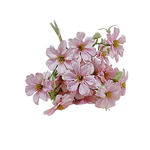 Whiie891203 Artificial Fake Plants,1 Bouquet Artificial Flower Stage Arrangements Wedding Bouquets Decorations Floral Table Centerpieces for Home Kitchen Garden Party Grave DIY Decor Pink