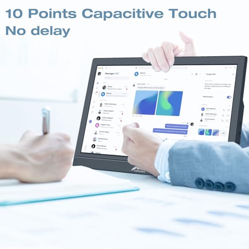 Image of Kenowa Touchscreen Portable Monitor 11.6 Inch, HD 1366x768P LED External Display with USB C HDMI and Speakers & Stand, Travel Monitor Second Screen for Laptop Phone PC Mac Xbox PS4 Switch