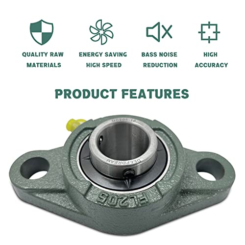Deepdream Ucfl205-16 Pillow Block Bearing,Pack Of 2 Flange Mounted Bearings,1 Inch Bore,2 Bolt Flange Bearing, Self Alignment Pillow Block Bearing #TOP2
