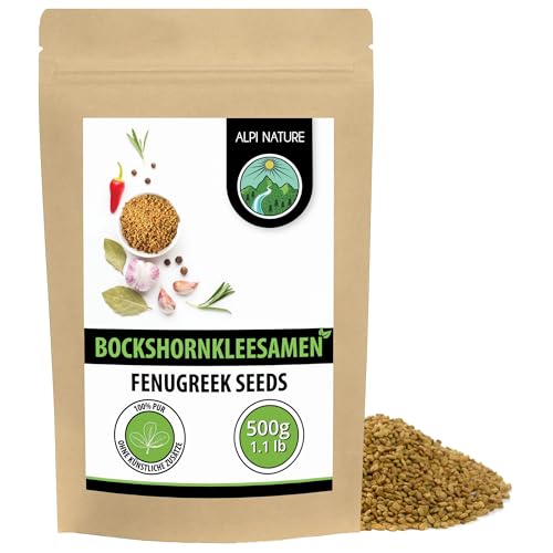 Alpi Nature Bockshornkleesamen ganz 500g Bockshornklee ganz Bockshornklee Gewürz Fenugreek