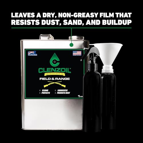 Image of Clenzoil Field & Range Gun Oil | One Gallon | Cleaner Lubricant Protectant [CLP] | Multi-Purpose Gun Cleaner and 3 in 1 Oil | Gallon Jug w /Two Empty Spray Bottles & Funnel