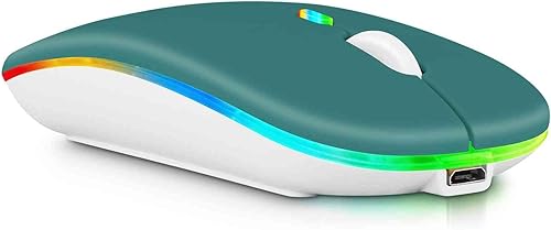 Ratón recargable Bluetooth para HP 15.6 "portátil Bluetooth ratón inalámbrico diseñado para portátilPCMaciPad procomputadoratabletaAndroid RGB LED