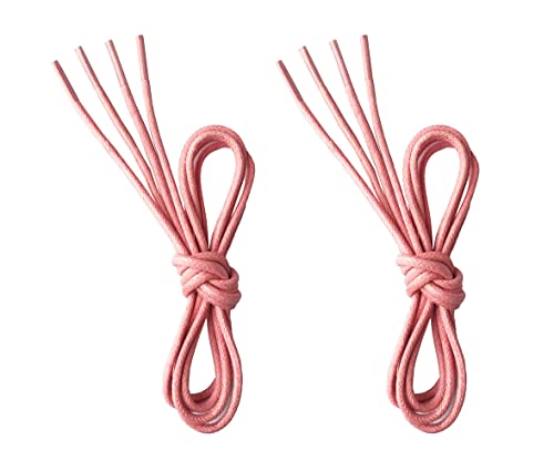 Image of VSUDO 2 Pair Waxed Round Dress Shoe Laces for Men, 1 /8 inch Thin Shoelaces | Round Laces for Oxford Brogues Derby Blucher Shoes, Shoe Strings for Ankle or Desert Boots, Formal Shoelace for Men or Women