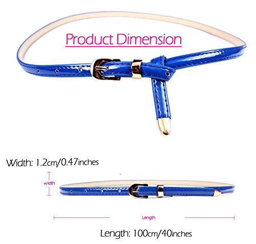 Waist Belt for Dresses Women's Fashion 4pc Mixed Color Faux Leather Skinny Belts Bundles2