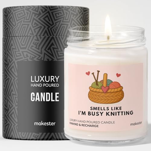Gift for Knitters - Luxury Soy Wax - Vanilla Jasmine Sugared Almond - Makester
