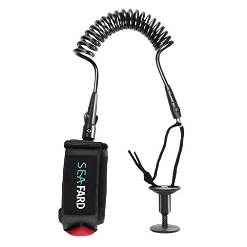 YIJU Tira de Bíceps para Prancha de Surfe com Guia de Pulso em Espiral E Plugue de Segurança - Preto