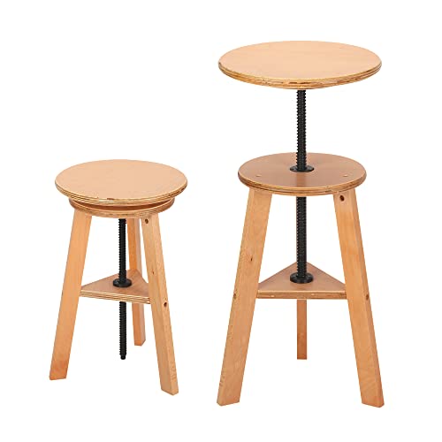 awagas Tabouret en bois réglable pour artiste - Hauteur réglable de 48 à 65 cm - Pivotant à 360 degrés - Parfait pour écrire, studio, bar, cuisine, maison