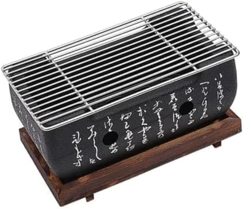 アルミ製 日本製卓上 七輪コンロ チャコールグリル ワイヤーメッシュ 木製ベース ひばち風 焼肉 屋外キャンプ 木炭コンロ卓上しちりん スチール焼き網と鍋敷き付きz 卓上しちりん スチール焼き網と鍋敷き付き 家庭用グリル キャンプ用コンロ 多用途焼肉器具