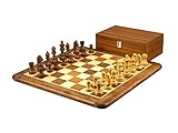 Chessgammon Juego de ajedrez de la Gama Original Tablero Plano de sheesham de 14 Pulgadas con Piezas de ajedrez Staunton de Cabeza Baja