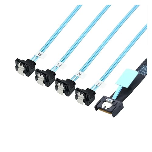 Cable Interno PCIE Slimline M1ni S/AS MCIO SFF-8654 4I 38P a 4X SATA 90 Grados 0.8m