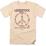Popfunk Woodstock Peace Symbol T Shirt and Exclusive Stickers (Medium)