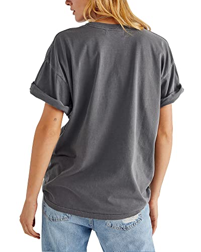 Womens Rose Graphic Tee T Shirt Loose Fit Summer Short Sleeve Casual Boyfriend Crew Neck Tops2