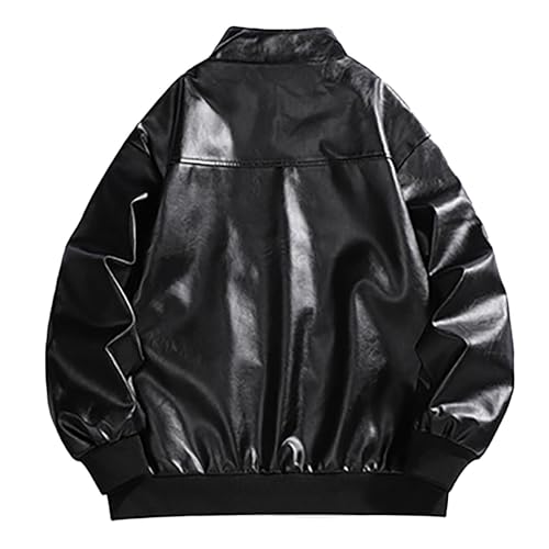 Blouson bomber en cuir synthétique résistant aux intempéries urbaines - 5