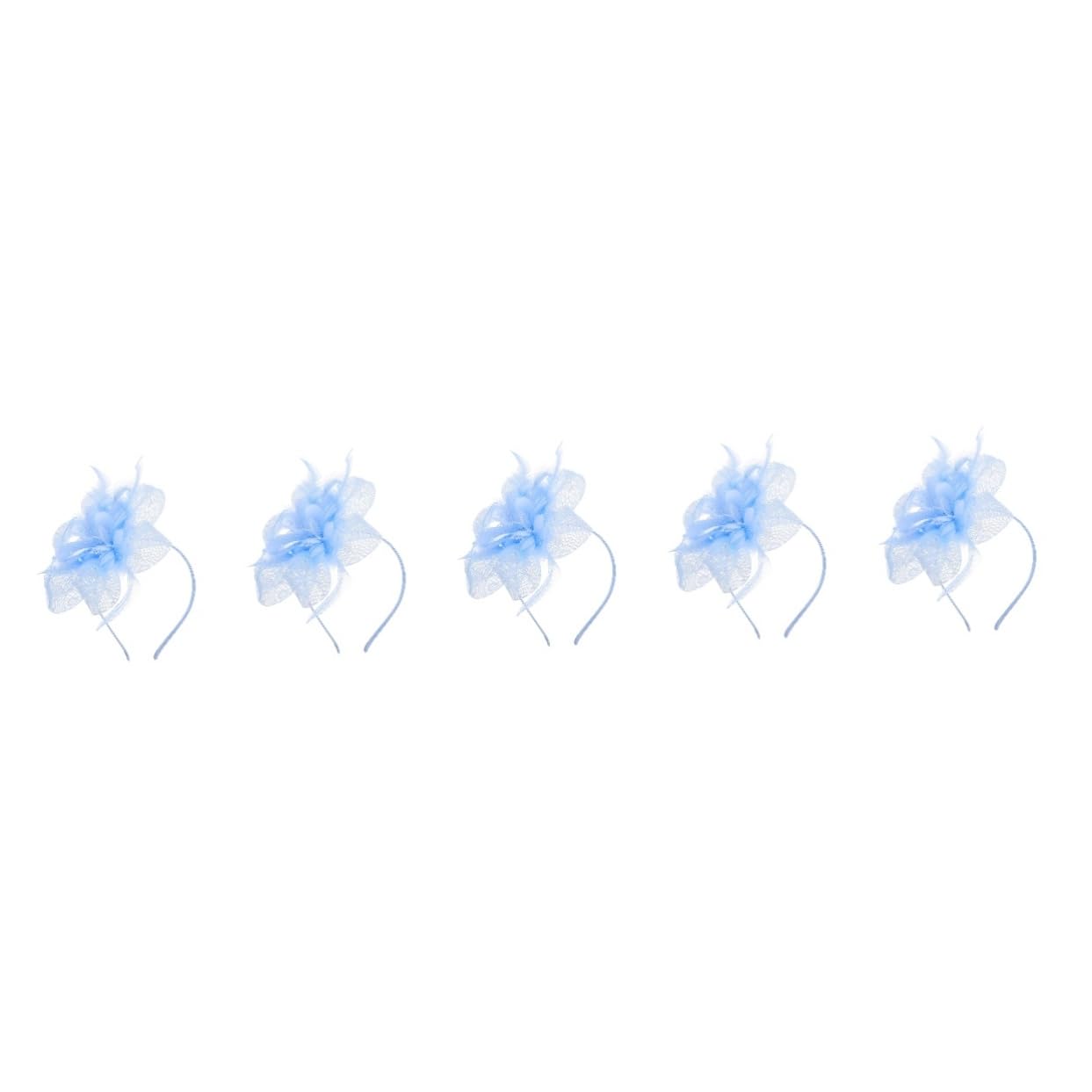 5piezas Fascinador De Novia Tocado Elegante Para Bodas y Diadema Para Azul