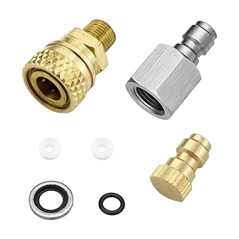RtottiM 1/8 inch Bsp Quick Release Coupler Fittings Airline Connectors Thread Hose Connector Fittings Set Couplings Connector Male Female Cover