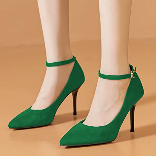 YDN Women Pointed Toe Pumps Stiletto High Heels Ankle Strap Dressy Party Dance Prom Shoes Size 4-15 US3