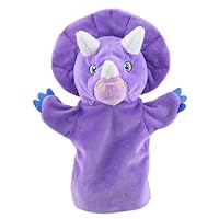 The Puppet Company My First Dinosaur Puppet - Purple Triceratops - Soft Toy for Kids - 100% Recycled Plastic - Interactive, Huggable & Fun - Perfect Unisex Gift for Baby Showers & Birthdays - 25cm