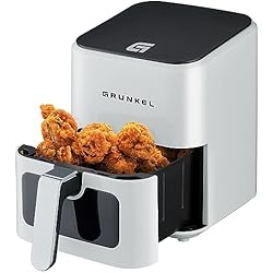 Grunkel - Freidora aire sin aceite - Air Fryer - 4 Litros y 7 programas. BEF. Panel de control digital Multifunción y ventanal visualización retroiluminada. Temporizador 60 minutos (Blanco)