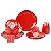 XCXDX 10 Piezas De Vajilla De Cerámica Roja, Vajilla De Porcelana De Belleza Oriental De Estilo Chino, Adecuada para Regalos De Boda