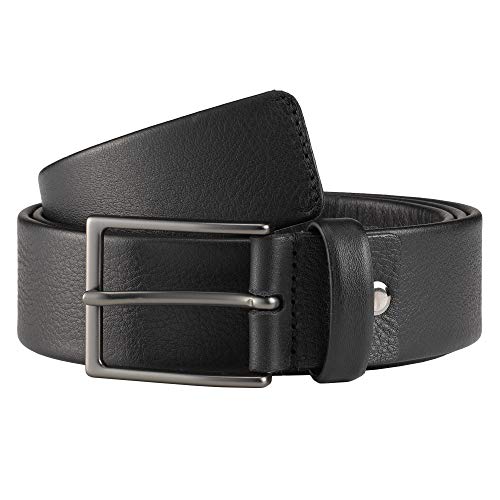 Nuvola Pelle Cinturón para Hombre de Piel Made in Italy con Hebilla de Hebijón Largo 3,5 cm Elegante Negro de 125 cm Cover