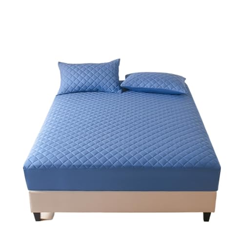 Protège-matelas imperméable drap-housse bleu 180x200 anti-tache et respirant - 2