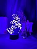  GEZHF Jeu Kingdom Hearts Sora Keyblade Figure Veilleuse Led la chambre des enfants Lampe de chevet-7 couleurs Aucune requise. Veilleuse LED 3D