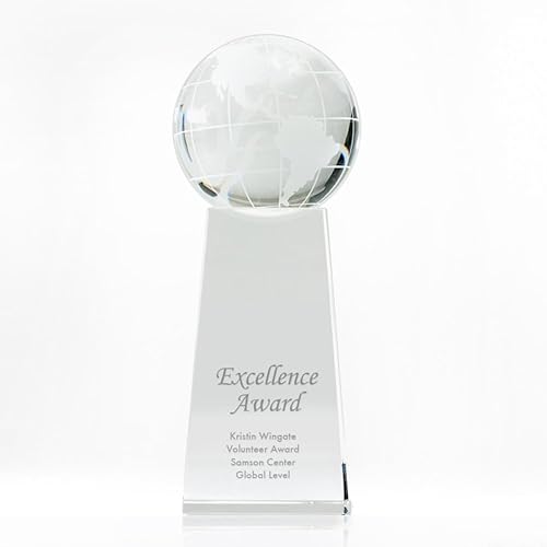Trofeo grabado  Cristal ejecutivo  Globo señorial en base rectangular  Viene en caja de regalo  Premio para empleados