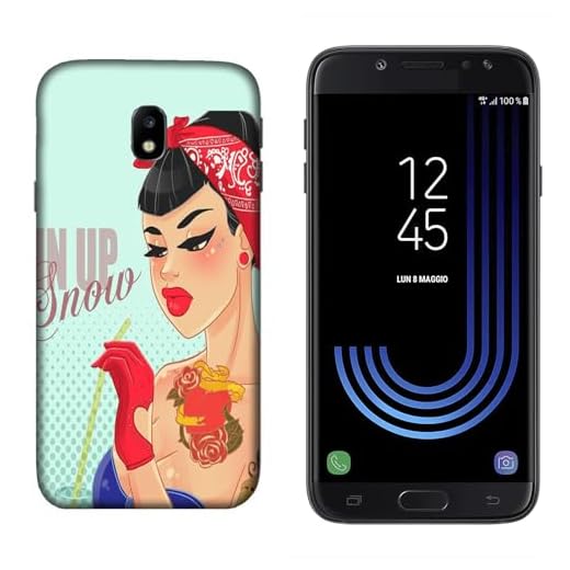 Mobilskal Skal kompatibel för Samsung Galaxy J7 2017 Moderna prinsessor mörk dam prinsessa/Skriv ut även på sidorna/Telefon hård snap på anti-slip anti-scratch chock-resistent skyddande styv