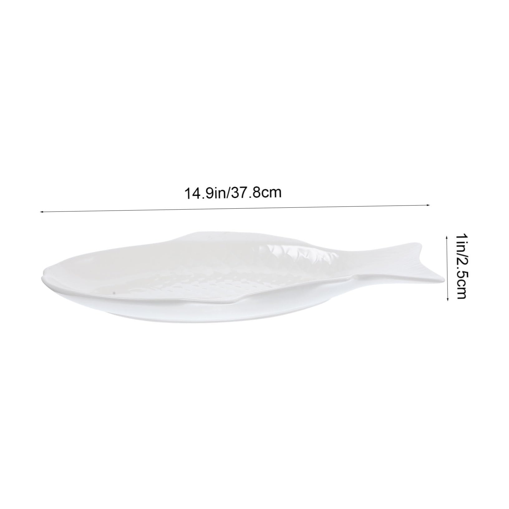 Piatto da portata a forma di pesce in ceramica, 38,1 cm, elegante vassoio per frutti di mare a forma di pesce, per antipasti e feste, perfetto per intrattenimento e decorazione della casa, ideale per