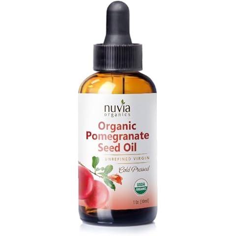 Nuvia Organics Pomegranate Seed Oil, USDA Certified Organic, Cold-Pressed, Unrefined (Virgin); 1oz Cover