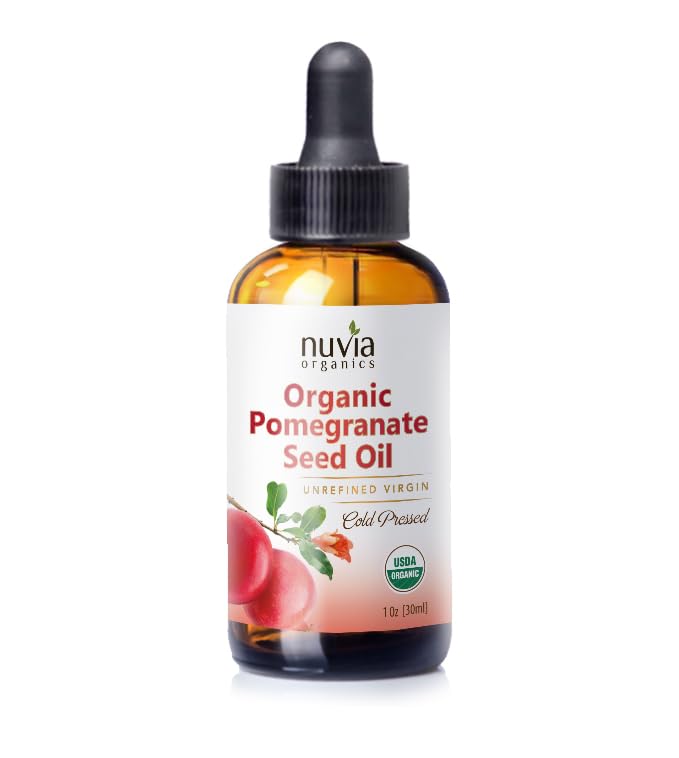 Nuvia Organics Óleo de Semente de Romã Orgânico, Prensado a Frio, Não Refinado (Virgem), 28 g