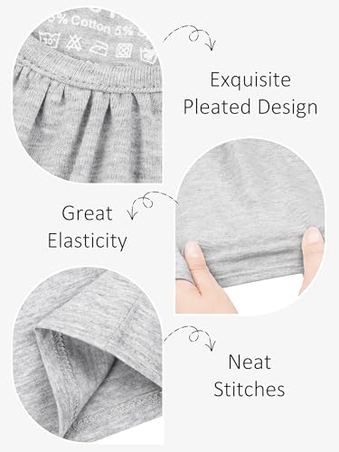 Poroka 4 Pack Girls Cotton Short Sleeve T-Shirts Girl Puff Sleeve Tees Basic T-Shirt Solid Crew Neck Tee3