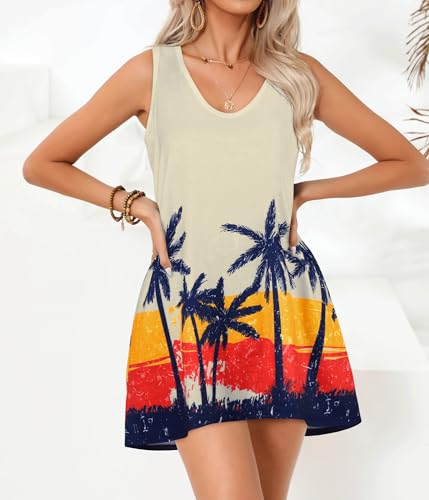 Image of elescat Womens Swimsuit Cover Up Summer Sleeveless T Shirt Beach Dress Tank Bikini Coverups 2026