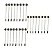 24 pièces Plateau Plateau Plateau Rond pinsettes Broches de sécurité en Acier Inoxydable Chapeaux pour Bricolage Artisanat Accessoires Cadeaux, Bronze, Bouchon à Tube Rond