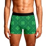 Caxndycing Boxershorts Herren St. Patricks Day Bedrucktes Unterhose Atmungsaktiv Herrenunterhosen Leicht Strecken Boxer Kleeblatt Drucken Retroshorts Unterwäsche Bequem Weich Trunks