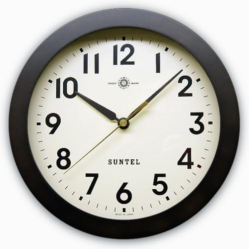 さんてる 日本製 天然木スタンダード電波掛け時計(アラビア文字)ダークブラウン DQL727A-DBK